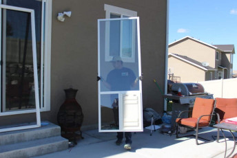 Pet Door in Sliding Glass Door Installation