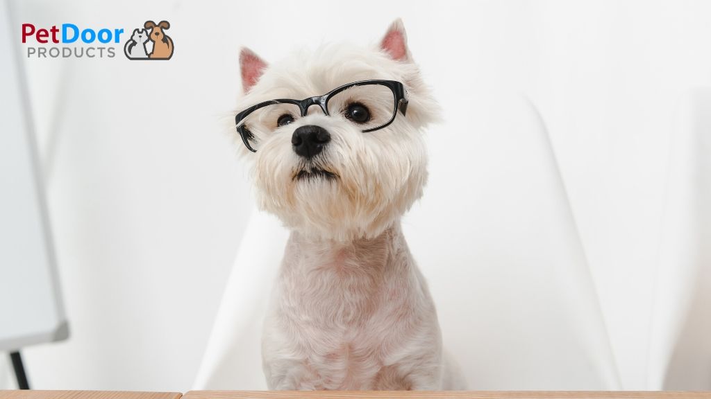 Dog with Glasses -Pet Doors for Elderly Dogs