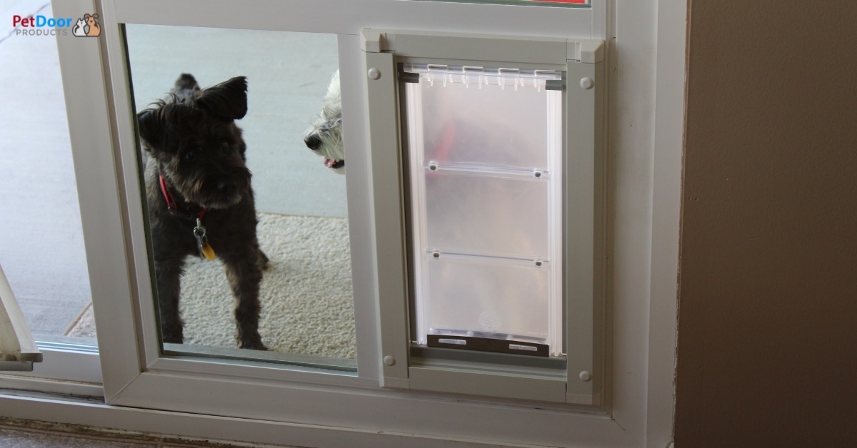 Stylish Utah home with dog door incorporated in sliding glass door