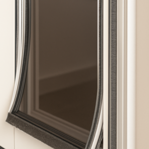 Energy-efficient weather seal on built-in dog door insert